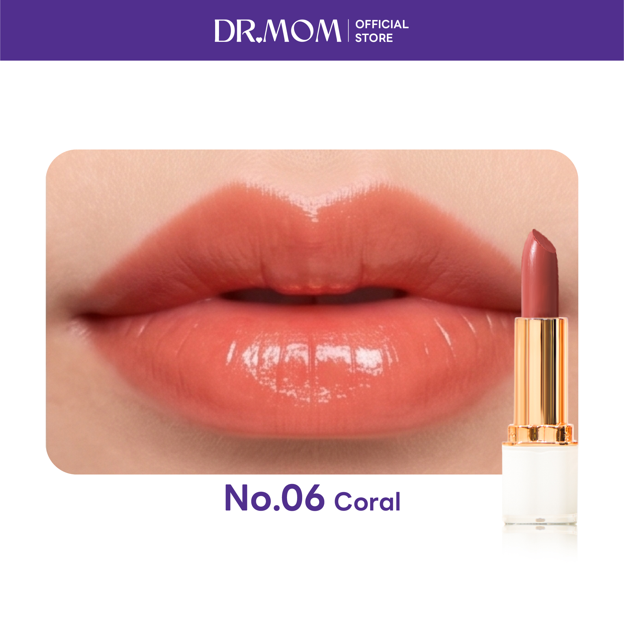 ลิปทินต์บาล์ม สีสวย พร้อมบำรุง ดอกเตอร์มัม | Dr.Mom Tinted Lip Balm 3.6 g – CORAL